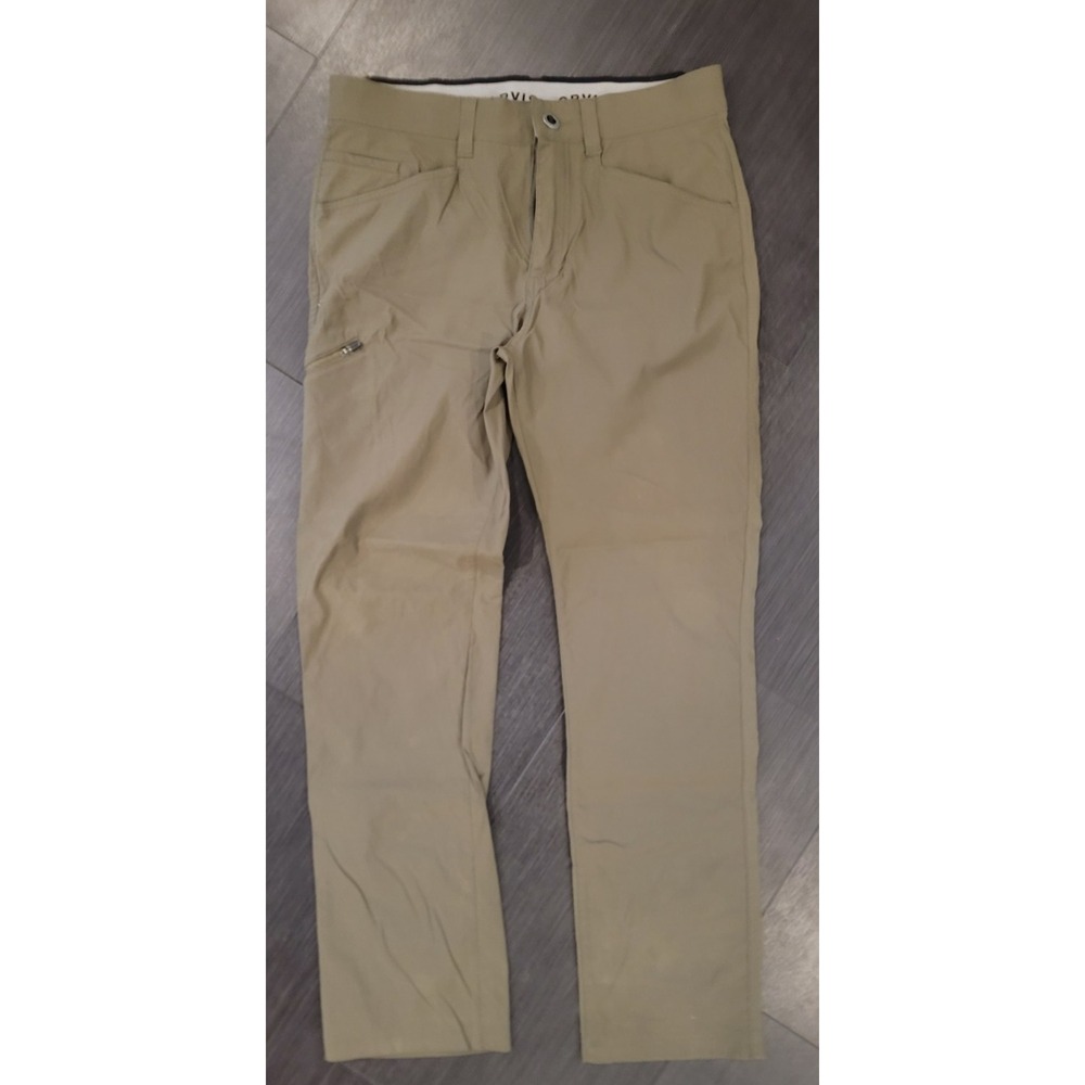 Orvis Mens Tech Pants Olive Green Stretch Water Repellent Hiking Travel 32x32